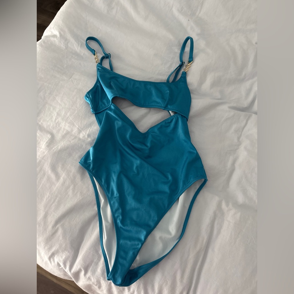 Victoria’s Secret Blue Monokini cutout Gold detail